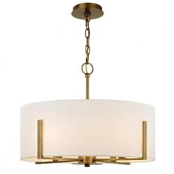 Manhattan 4-Light Aged Brass Chandelier with Cream Colored Drum Shade by Home Decorators Collection -Outlet Home Decorators Collection Store aged brass home decorators collection chandeliers hd 1537 i 1f 1000