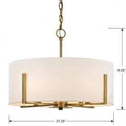 Manhattan 4-Light Aged Brass Chandelier with Cream Colored Drum Shade by Home Decorators Collection -Outlet Home Decorators Collection Store aged brass home decorators collection chandeliers hd 1537 i 4f 1000