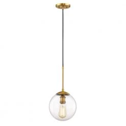 9 in.1-Light Aged Brass Globe Pendant with Vintage Bulb Included by Home Decorators Collection -Outlet Home Decorators Collection Store aged brass home decorators collection chandeliers hd 1611agb 4f 1000