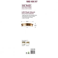 Versailles 15 in. Aged Brass LED Flush Mount Ceiling Light with White Glass Shade by Home Decorators Collection -Outlet Home Decorators Collection Store aged brass home decorators collection flush mount lights hd 1560 i 1d 1000