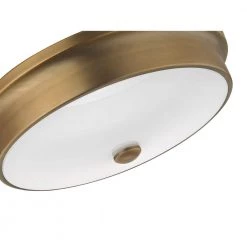 Versailles 15 in. Aged Brass LED Flush Mount Ceiling Light with White Glass Shade by Home Decorators Collection -Outlet Home Decorators Collection Store aged brass home decorators collection flush mount lights hd 1560 i 1f 1000