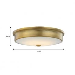 Versailles 15 in. Aged Brass LED Flush Mount Ceiling Light with White Glass Shade by Home Decorators Collection -Outlet Home Decorators Collection Store aged brass home decorators collection flush mount lights hd 1560 i 40 1000