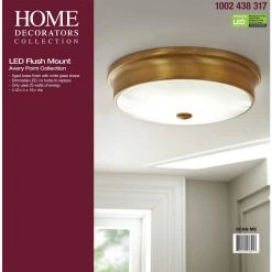 Versailles 15 in. Aged Brass LED Flush Mount Ceiling Light with White Glass Shade by Home Decorators Collection -Outlet Home Decorators Collection Store aged brass home decorators collection flush mount lights hd 1560 i d4 1000