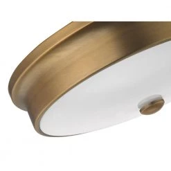 Versailles 15 in. Aged Brass LED Flush Mount Ceiling Light with White Glass Shade by Home Decorators Collection -Outlet Home Decorators Collection Store aged brass home decorators collection flush mount lights hd 1560 i fa 1000