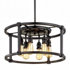 Romaro Row 6-Light Aged Bronze Dinette Chandelier by Home Decorators Collection