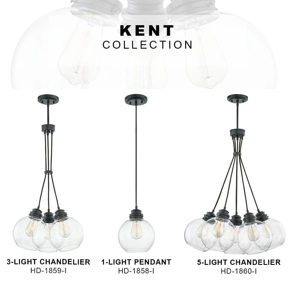 Kent 5-Light Aged Bronze Chandelier with Clear Glass Globes by Home Decorators Collection 5 Kent 5-Light Aged Bronze Chandelier with Clear Glass Globes by Home Decorators Collection - Image 3