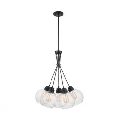 Kent 5-Light Aged Bronze Chandelier with Clear Glass Globes by Home Decorators Collection
