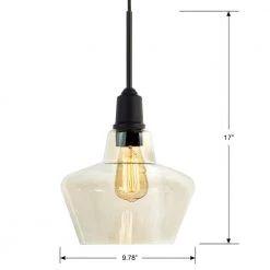 1-Light Aged Bronze Pendant with Amber Plated Glass Shade and Vintage Bulb by Home Decorators Collection -Outlet Home Decorators Collection Store aged bronze home decorators collection pendant lights hd 1326 i 76 1000
