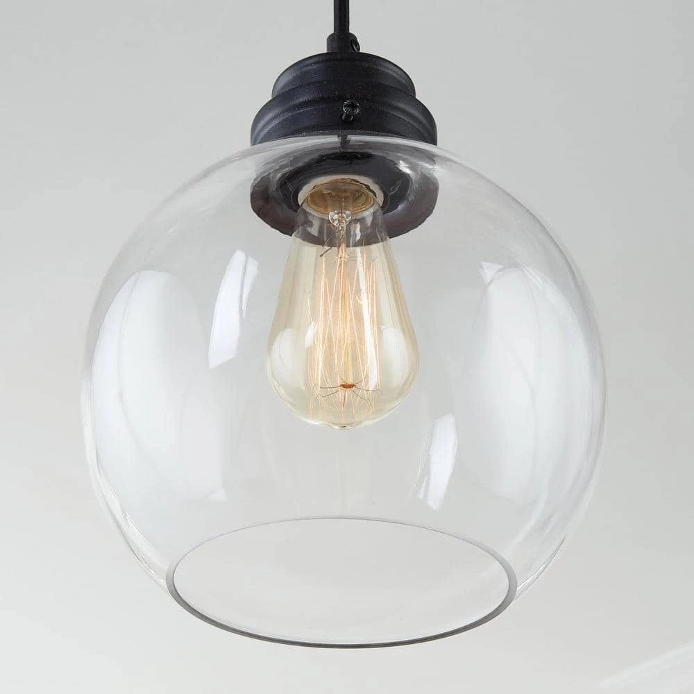 Kent 1-Light Aged Bronze Pendant with Clear Glass Globe by Home Decorators Collection 6 Kent 1-Light Aged Bronze Pendant with Clear Glass Globe by Home Decorators Collection - Image 4