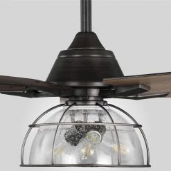 Casun 52 in. LED Indoor Aged Iron Ceiling Fan with Remote Control and Light Kit by Home Decorators Collection -Outlet Home Decorators Collection Store aged iron home decorators collection ceiling fans with lights 11252aiwncn 1d 1000