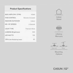 Casun 52 in. LED Indoor Aged Iron Ceiling Fan with Remote Control and Light Kit by Home Decorators Collection -Outlet Home Decorators Collection Store aged iron home decorators collection ceiling fans with lights 11252aiwncn 76 1000