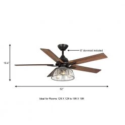Casun 52 in. LED Indoor Aged Iron Ceiling Fan with Remote Control and Light Kit by Home Decorators Collection -Outlet Home Decorators Collection Store aged iron home decorators collection ceiling fans with lights 11252aiwncn a0 1000