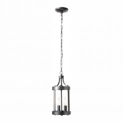 Glastonbury Caged 2-Light Aged Iron Outdoor Pendant Light by Home Decorators Collection