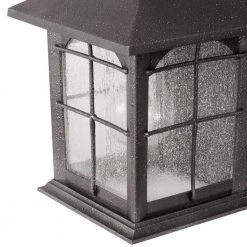 Brimfield 14.2 in. Aged Iron 1 Light Outdoor Wall Lantern with Clear Seedy Glass Shade and 220 Motion Sensing by Home Decorators Collection -Outlet Home Decorators Collection Store aged iron home decorators collection outdoor sconces hb7251ma 292 40 1000