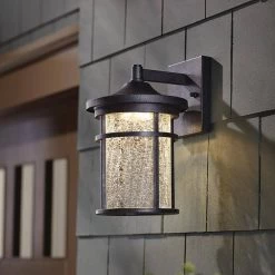 Westbury Collection Aged Iron Outdoor LED Wall Lantern Sconce with Crackle Glass by Home Decorators Collection -Outlet Home Decorators Collection Store aged iron home decorators collection outdoor sconces led kb 08304 4f 1000