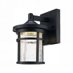Westbury Collection Aged Iron Outdoor LED Wall Lantern Sconce with Crackle Glass by Home Decorators Collection