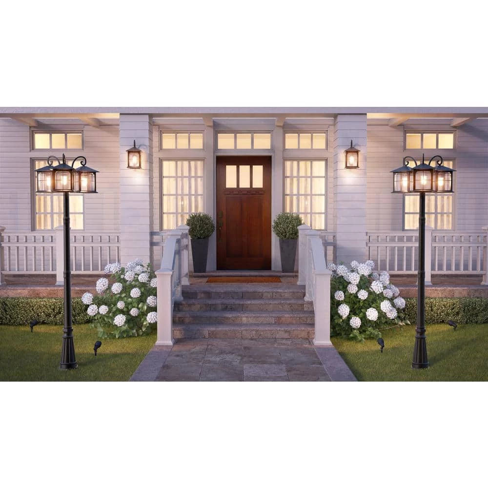 Brimfield 12.75 in. Aged Iron 1 Light Outdoor Wall Lantern with Clear Seedy Glass Shade by Home Decorators Collection 11 Brimfield 12.75 in. Aged Iron 1 Light Outdoor Wall Lantern with Clear Seedy Glass Shade by Home Decorators Collection - Image 9