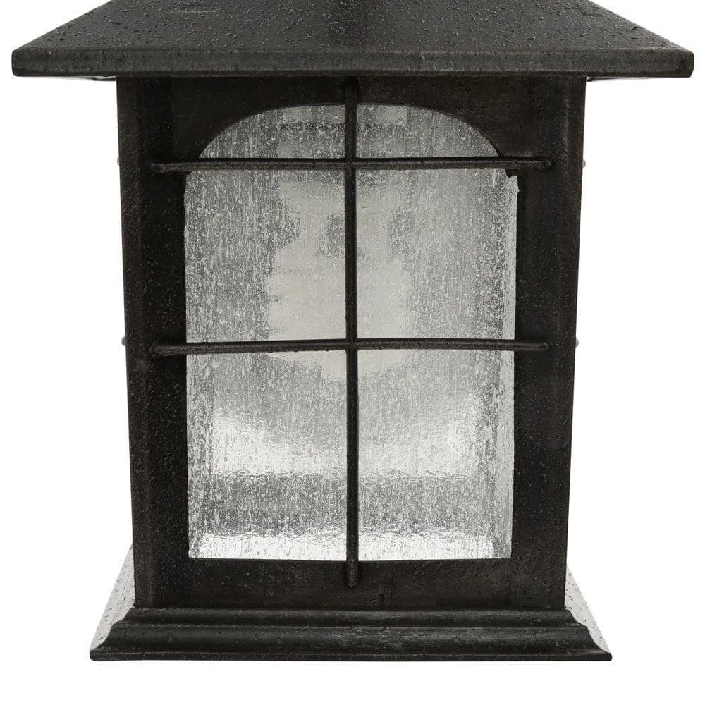 Brimfield 12.75 in. Aged Iron 1 Light Outdoor Wall Lantern with Clear Seedy Glass Shade by Home Decorators Collection 7 Brimfield 12.75 in. Aged Iron 1 Light Outdoor Wall Lantern with Clear Seedy Glass Shade by Home Decorators Collection - Image 5