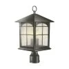 Brimfield 18 in. Aged Iron 3-Light Outdoor Post Lamp with Clear Seedy Glass Shade by Home Decorators Collection -Outlet Home Decorators Collection Store aged iron home decorators collection post lanterns y37031a 151 64 1000