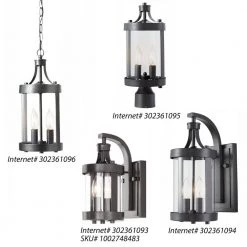 Glastonbury Caged 2-Light Aged Iron Outdoor Post Mount Lantern by Home Decorators Collection -Outlet Home Decorators Collection Store aged iron home decorators collection post light sets 302361095 a0 1000