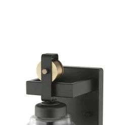 Knollwood 4.5 in. Antique Bronze Sconce with Vintage Brass Accents and Clear Glass Shade by Home Decorators Collection -Outlet Home Decorators Collection Store antique bronze home decorators collection vanity lighting 7995hdcab 44 1000