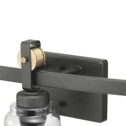 Knollwood 3-Light Antique Bronze Vanity Light with Vintage Brass Accents and Clear Glass Shades by Home Decorators Collection -Outlet Home Decorators Collection Store antique bronze home decorators collection vanity lighting 7997hdcab 44 1000