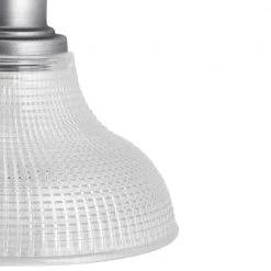 Foxcroft 5 in. Antique Nickel Sconce with Clear Prismatic Glass Shade by Home Decorators Collection -Outlet Home Decorators Collection Store antique nickel home decorators collection vanity lighting 8009hdcan 66 1000