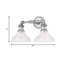 Foxcroft 2-Light Antique Nickel Vanity Light with Clear Prismatic Glass Shades by Home Decorators Collection -Outlet Home Decorators Collection Store antique nickel home decorators collection vanity lighting 8010hdcan 40 1000