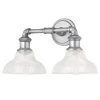 Foxcroft 2-Light Antique Nickel Vanity Light with Clear Prismatic Glass Shades by Home Decorators Collection -Outlet Home Decorators Collection Store antique nickel home decorators collection vanity lighting 8010hdcan 64 1000