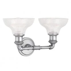 Foxcroft 2-Light Antique Nickel Vanity Light with Clear Prismatic Glass Shades by Home Decorators Collection -Outlet Home Decorators Collection Store antique nickel home decorators collection vanity lighting 8010hdcan c3 1000