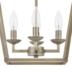 Weyburn 16.5 in. 4-Light Antique Silver Leaf Lantern Farmhouse Semi-Flush Mount Ceiling Light Fixture by Home Decorators Collection -Outlet Home Decorators Collection Store antique silver leaf home decorators collection flush mount lights c5596 asl 40 1000