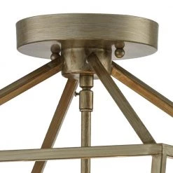 Weyburn 16.5 in. 4-Light Antique Silver Leaf Lantern Farmhouse Semi-Flush Mount Ceiling Light Fixture by Home Decorators Collection -Outlet Home Decorators Collection Store antique silver leaf home decorators collection flush mount lights c5596 asl 44 1000