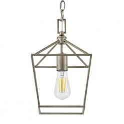 Weyburn 1-Light Caged Antique Silver Leaf Farmhouse Hanging Mini Kitchen Pendant Light by Home Decorators Collection -Outlet Home Decorators Collection Store antique silver leaf home decorators collection pendant lights 16201 asl 44 1000