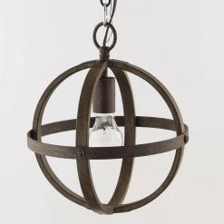 Keowee 10-3/4 in. 1-Light Artisan Iron Farmhouse Mini-Pendant with Distressed Elm Wood Accents by Home Decorators Collection -Outlet Home Decorators Collection Store artisan iron elm wood home decorators collection pendant lights 1005hdcaidi 1f 1000