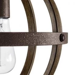 Keowee 10-3/4 in. 1-Light Artisan Iron Farmhouse Mini-Pendant with Distressed Elm Wood Accents by Home Decorators Collection -Outlet Home Decorators Collection Store artisan iron elm wood home decorators collection pendant lights 1005hdcaidi a0 1000