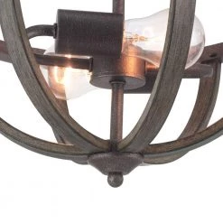 Keowee 13 in. 2-Light Artisan Iron Semi-Flush Mount with Distressed Elm Wood Accents by Home Decorators Collection -Outlet Home Decorators Collection Store artisan iron home decorators collection flush mount lights 1002hdcaidi a0 1000