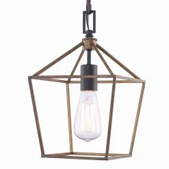 Weyburn 1-Light Caged Black and Faux Wood Farmhouse Hanging Mini Kitchen Pendant Light by Home Decorators Collection -Outlet Home Decorators Collection Store black and faux wood home decorators collection pendant lights 16201 fw bk 4f 1000