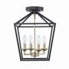 Weyburn 16.5 in. 4-Light Black and Gold Lantern Farmhouse Semi-Flush Mount Kitchen Ceiling Light Fixture by Home Decorators Collection 2 Weyburn 16.5 in. 4-Light Black and Gold Lantern Farmhouse Semi-Flush Mount Kitchen Ceiling Light Fixture by Home Decorators Collection -Outlet Home Decorators Collection Store black and gold home decorators collection flush mount lights c5596 bk gd 64 1000