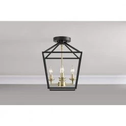 Weyburn 16.5 in. 4-Light Black and Gold Lantern Farmhouse Semi-Flush Mount Kitchen Ceiling Light Fixture by Home Decorators Collection 14 Weyburn 16.5 in. 4-Light Black and Gold Lantern Farmhouse Semi-Flush Mount Kitchen Ceiling Light Fixture by Home Decorators Collection -Outlet Home Decorators Collection Store black and gold home decorators collection flush mount lights c5596 bk gd e1 1000