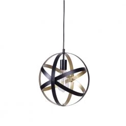 Orbit 1-Light Black and Gold Globe Mini Pendant Hanging Light, Kitchen Pendant Lighting by Home Decorators Collection -Outlet Home Decorators Collection Store black and gold home decorators collection pendant lights hdp12107blgld c3 1000