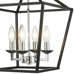 Weyburn 16.5 in. 4-Light Black and Polished Chrome Lantern Farmhouse Semi-Flush Mount Kitchen Ceiling Light Fixture by Home Decorators Collection 20 Weyburn 16.5 in. 4-Light Black and Polished Chrome Lantern Farmhouse Semi-Flush Mount Kitchen Ceiling Light Fixture by Home Decorators Collection -Outlet Home Decorators Collection Store black and polished chrome home decorators collection flush mount lights c5596 bk cr 4f 1000