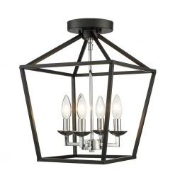 Weyburn 16.5 in. 4-Light Black and Polished Chrome Lantern Farmhouse Semi-Flush Mount Kitchen Ceiling Light Fixture by Home Decorators Collection 19 Weyburn 16.5 in. 4-Light Black and Polished Chrome Lantern Farmhouse Semi-Flush Mount Kitchen Ceiling Light Fixture by Home Decorators Collection -Outlet Home Decorators Collection Store black and polished chrome home decorators collection flush mount lights c5596 bk cr c3 1000