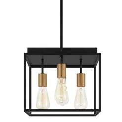 Rollins 2 in 1 Black Semi-Flush Mount/Pendant Convertible by Home Decorators Collection