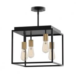 Rollins 2 in 1 Black Semi-Flush Mount/Pendant Convertible by Home Decorators Collection -Outlet Home Decorators Collection Store black brass home decorators collection flush mount lights 35268 hbob c3 1000