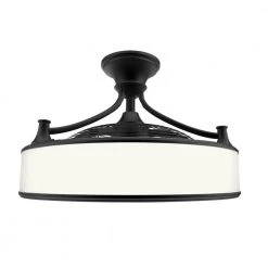 Windara 22 in. LED Indoor/Covered Outdoor Black Ceiling Fan with Light Kit and Remote Control by Home Decorators Collection -Outlet Home Decorators Collection Store black home decorators collection ceiling fans with lights sfl 550l3 40 1000