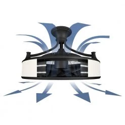 Windara 22 in. LED Indoor/Covered Outdoor Black Ceiling Fan with Light Kit and Remote Control by Home Decorators Collection -Outlet Home Decorators Collection Store black home decorators collection ceiling fans with lights sfl 550l3 77 1000