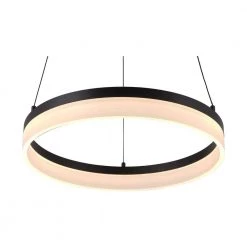 Kipling 35-Watt Integrated LED Black Modern Pendant with Frosted Acrylic Shade by Home Decorators Collection -Outlet Home Decorators Collection Store black home decorators collection chandeliers 22826 002 fa 1000