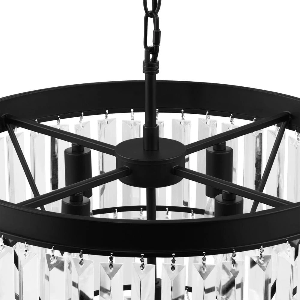 North Falls 5-Light Black Crystals Pendant by Home Decorators Collection 6 North Falls 5-Light Black Crystals Pendant by Home Decorators Collection - Image 4