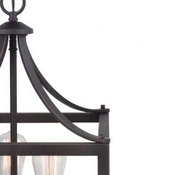 Boswell Quarter 14 in. 3-Light Distressed Black Farmhouse Square Pendant Light by Home Decorators Collection -Outlet Home Decorators Collection Store black home decorators collection chandeliers 7948hdcdbdi 1f 1000