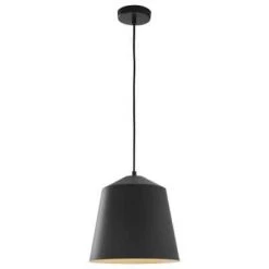 1-Light Black Metal Industrial Farmhouse Hanging Kitchen Pendant Light by Home Decorators Collection